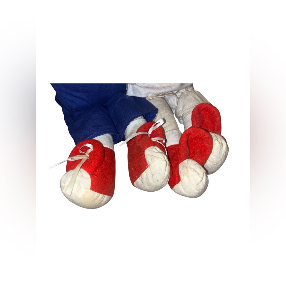Heart-Themed Rag Doll Pair - Red and White - Picture 7 of 8